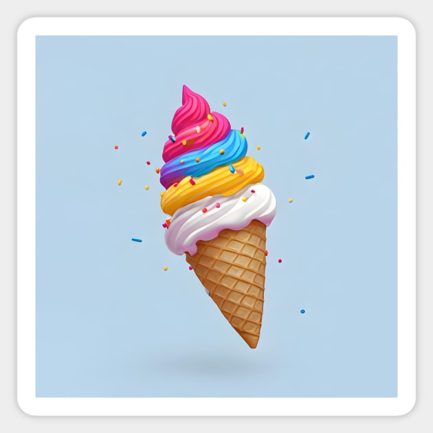 Tutti Frutti Ice Cream With Sprinkles Sticker by KeeganCreations